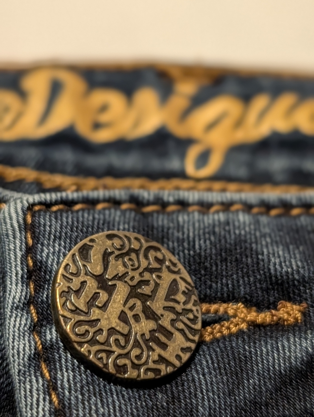 Desigual Floral Embroidered Dark Wash Skinny Jeans Size 26